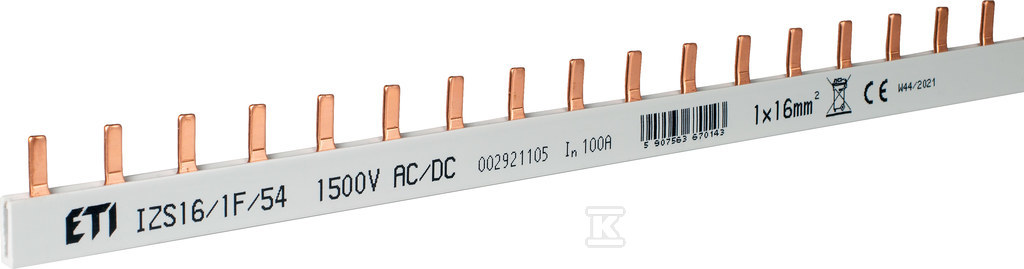 Izolowana szyna zbiorcza sztyftowa IZS16/1F/54 1500V AC/DC 002921105 - obrazek 1