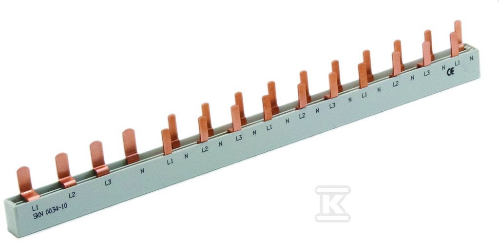 Izolowana szyna zbiorcza-sztyftowa 10 mm2 (do wyłączników do wyłączników ETIMAT 1N z EFI-4),3p+N,14modułów SKN0034/10 3P 002921156 - obrazek 1