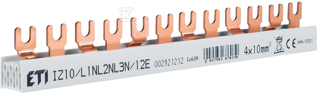 Izolowana szyna zbiorcza IZ10/L1NL2NL3N/12E 002921212 - obrazek 1