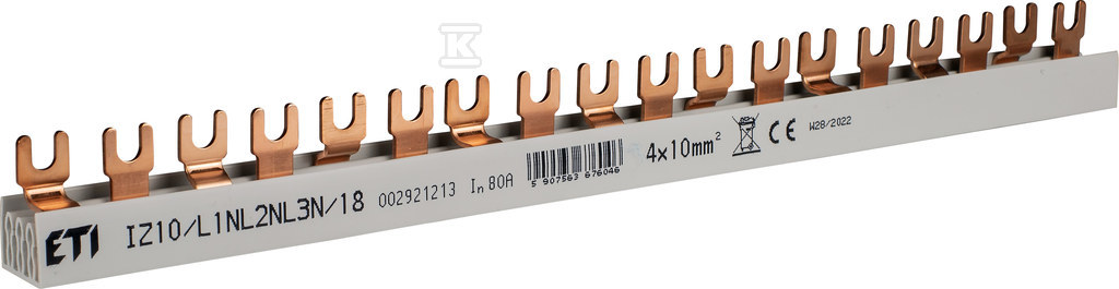 Izolowana szyna zbiorcza IZ10/L1NL2NL3N/18 002921213 - obrazek 1