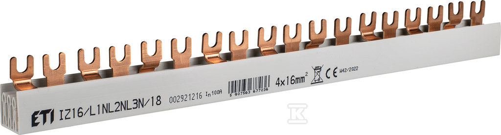 Izolowana szyna zbiorcza IZ16/L1NL2NL3N/18 002921216 - obrazek 1