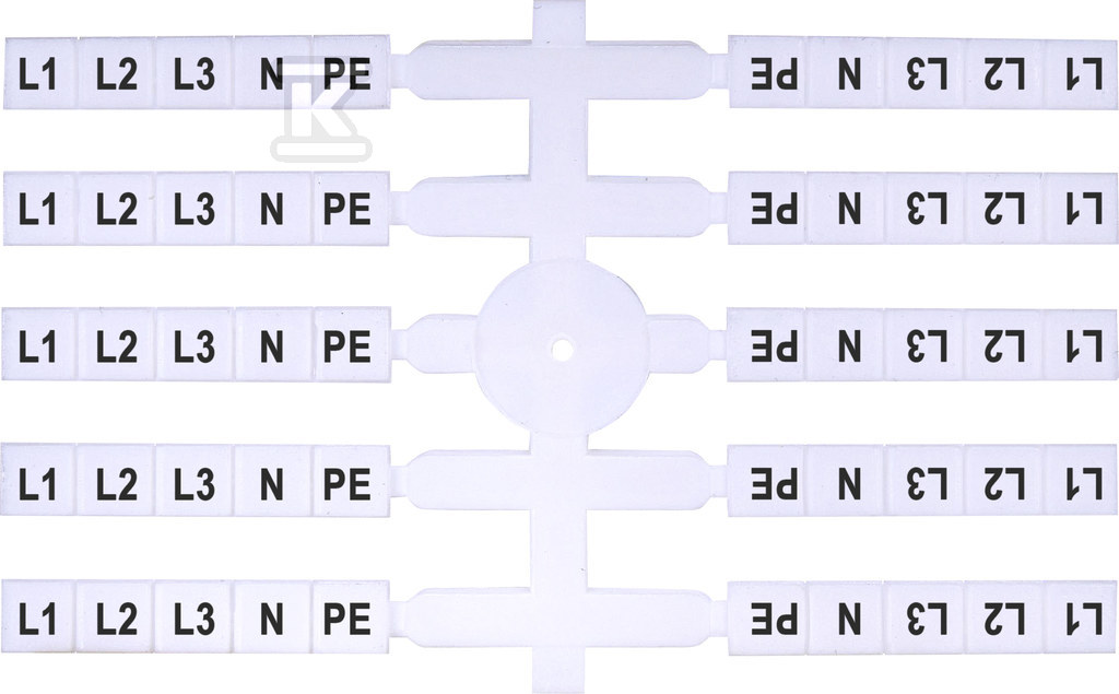 Oznacznik elastyczny (40 x 5szt.) L1,L2,L3,N,PE (EO3) 003901816 - obrazek 1