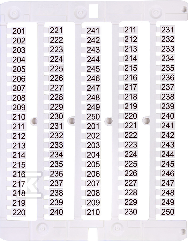 Oznacznik 201 do 250 (100 szt.) ES-NU0851201 003903081 - obrazek 1