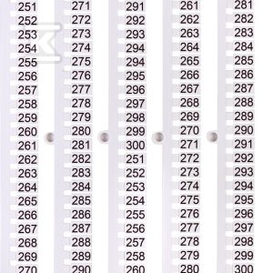 Oznacznik 251 do 300 (100 szt.) ES-NU0851251 003903082 Oznacznik 251 do 300 (100 szt.) ES-NU0851251 003903082