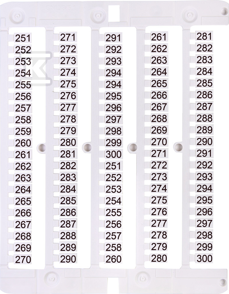 Oznacznik 251 do 300 (100 szt.) ES-NU0851251 003903082 - obrazek 1