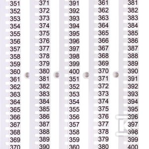 Oznacznik 351 do 400 (100 szt.) ES-NU0851351 003903084 Oznacznik 351 do 400 (100 szt.) ES-NU0851351 003903084