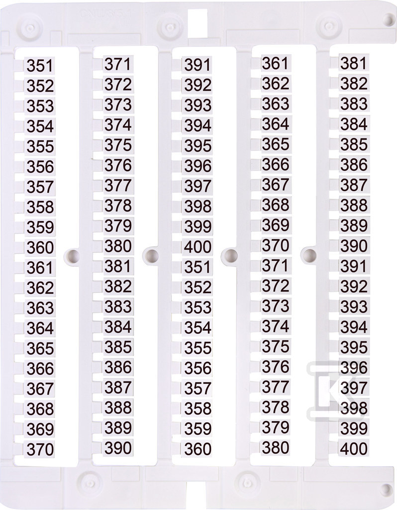 Oznacznik 351 do 400 (100 szt.) ES-NU0851351 003903084 - obrazek 1