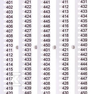 Oznacznik 401 do 450 (100 szt.) ES-NU0851401 003903085 Oznacznik 401 do 450 (100 szt.) ES-NU0851401 003903085