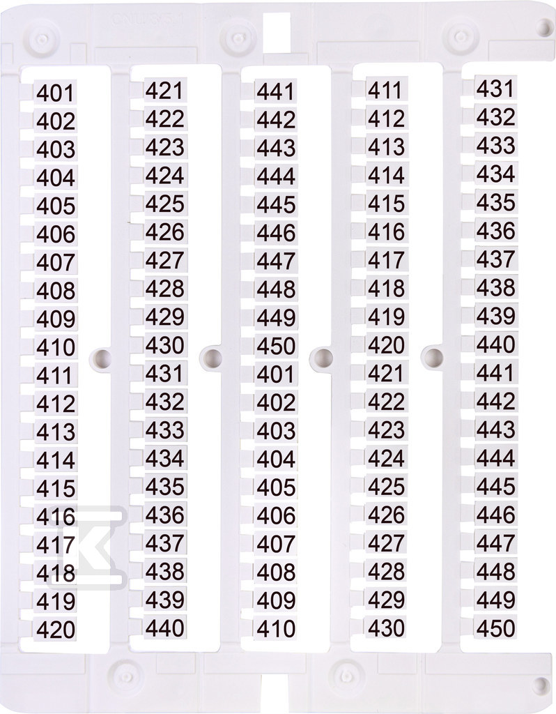 Oznacznik 401 do 450 (100 szt.) ES-NU0851401 003903085 - obrazek 1