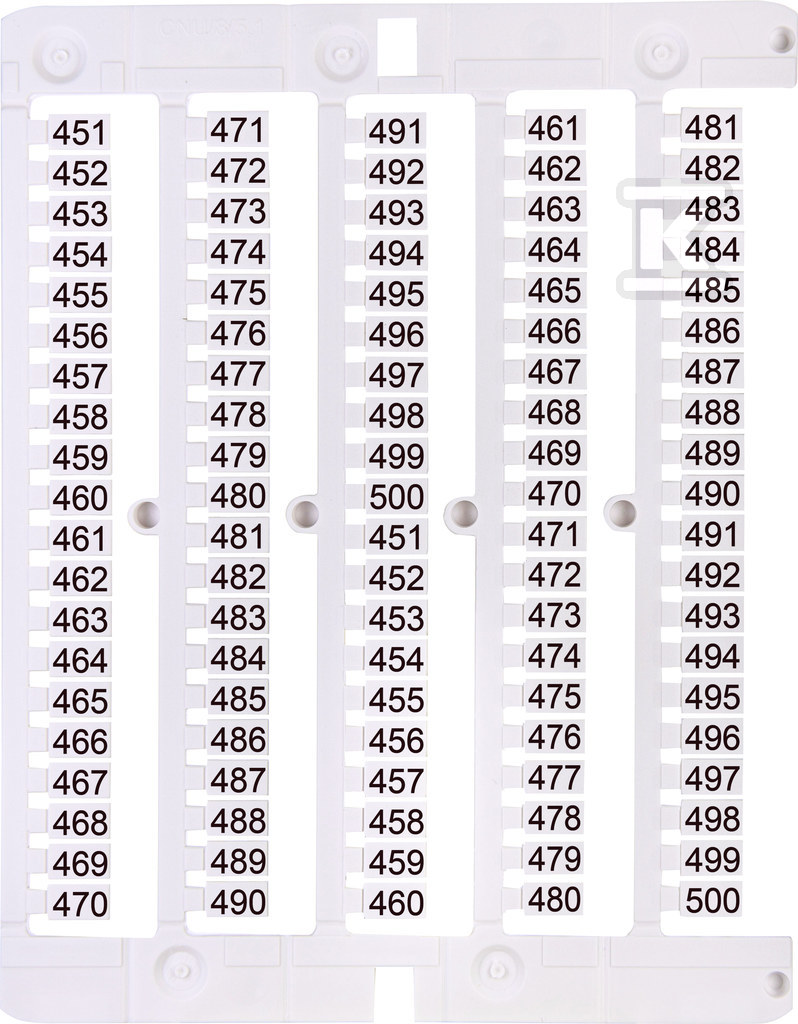 Oznacznik 451 do 500 (100 szt.) ES-NU0851451 003903086 - obrazek 1
