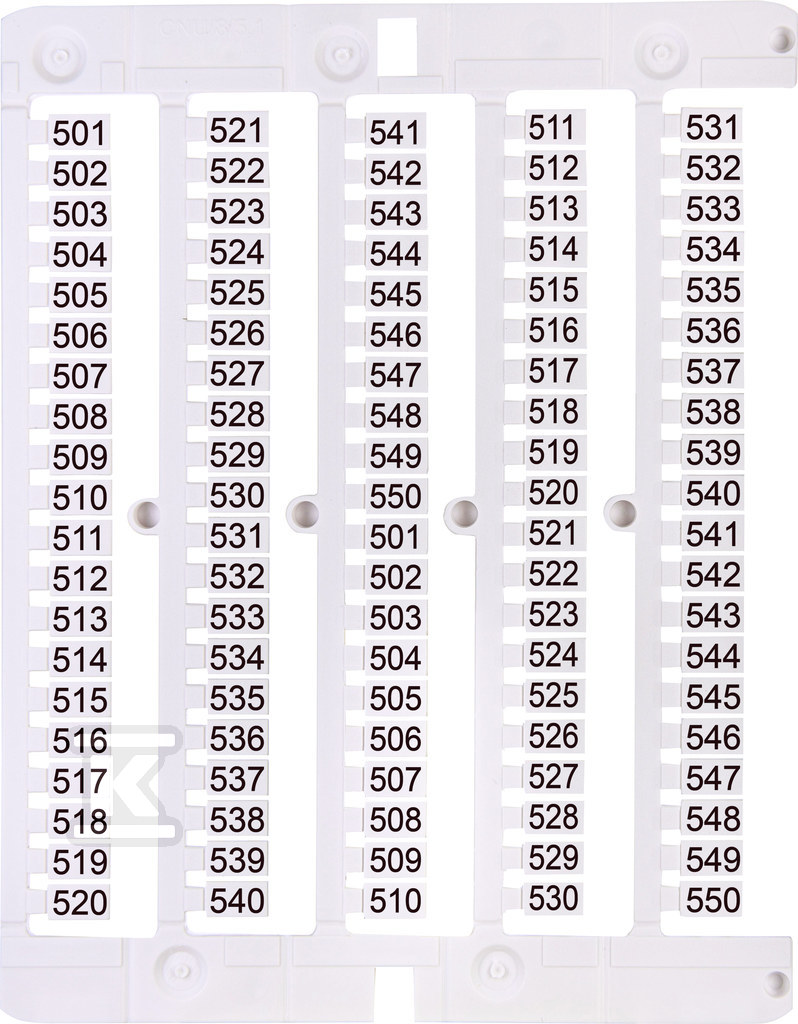 Oznacznik 501 do 550 (100 szt.) ES-NU0851501 003903087 - obrazek 1