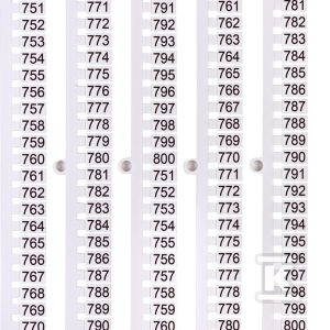 Oznacznik 751 do 800 (100 szt.) ES-NU0851751 003903092 Oznacznik 751 do 800 (100 szt.) ES-NU0851751 003903092