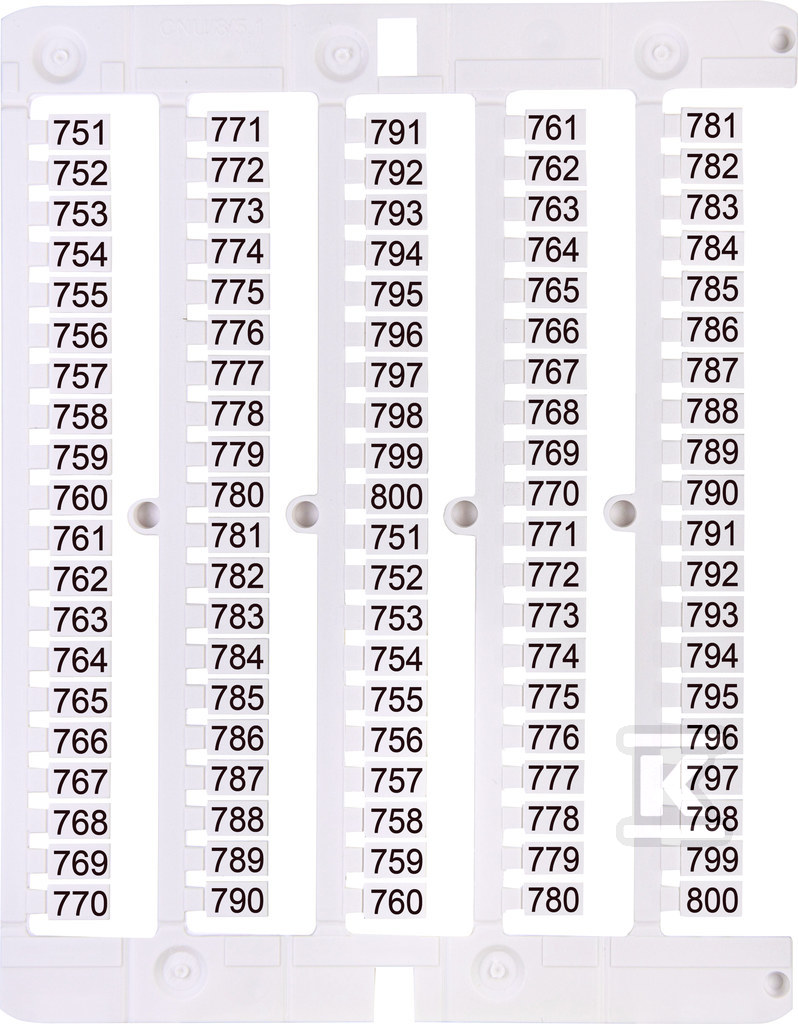 Oznacznik 751 do 800 (100 szt.) ES-NU0851751 003903092 - obrazek 1