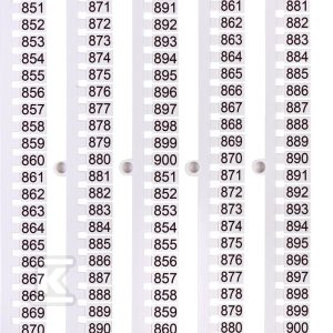 Oznacznik 851 do 900 (100 szt.) ES-NU0851851 003903094 Oznacznik 851 do 900 (100 szt.) ES-NU0851851 003903094