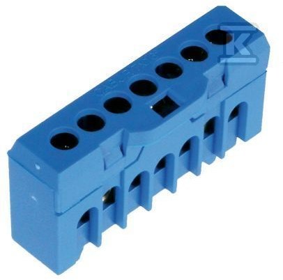 Listwa zaciskowa (1,5-10/16)mm2, 7 otworów, niebieska ESC-QBLOK7001 003903204 - obrazek 1