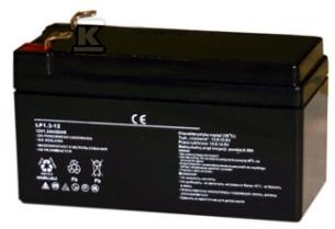 Akumulator 12V 1,3Ah AKU-12 004804069 - obrazek 1