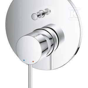 Bateria Essence jednouchwytowa do obsługi dwóch wyjść wody, chrom, montaż ścienny podtynkowy, głowica Ceramiczna 46 mm, metalowa rozeta, metalowa dźwignia 24058001 Bateria Essence jednouchwytowa do obsługi dwóch wyjść wody, chrom, montaż ścienny podtynkowy, głowica Ceramiczna 46 mm, metalowa rozeta, metalowa dźwignia 24058001