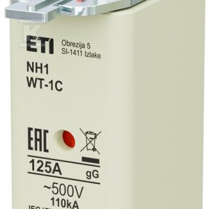 Wkładka bezpiecznikowa – NH1C gG 125A/500V G – zwłoczna / pokrywy stalowe 004113412