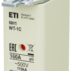 Wkładka bezpiecznikowa – NH1C gG 160A/500V G – zwłoczna / pokrywy stalowe 004113413