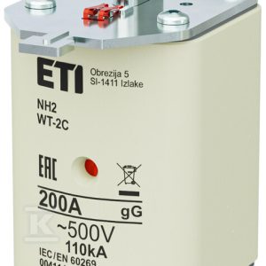 Wkładka bezpiecznikowa – NH2C gG 200A/500V G – zwłoczna / pokrywy stalowe 004114510 Wkładka bezpiecznikowa – NH2C gG 200A/500V G – zwłoczna / pokrywy stalowe 004114510