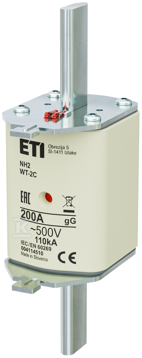 Wkładka bezpiecznikowa - NH2C gG 200A/500V G - zwłoczna / pokrywy stalowe 004114510 - obrazek 1
