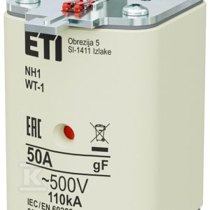 Wkładka bezpiecznikowa – NH1 gF 50A/500V G – szybka / pokrywy stalowe 004139127 Wkładka bezpiecznikowa – NH1 gF 50A/500V G – szybka / pokrywy stalowe 004139127