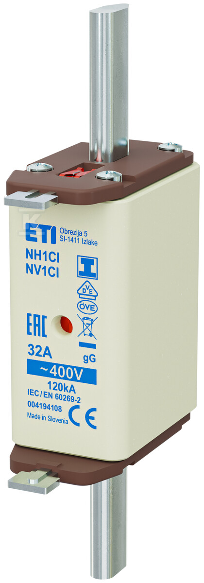 Wkładka bezpiecznikowa - NH1C/I gG 32A/400V - zwłoczna / zaczepy izolowane 004194108 - obrazek 1