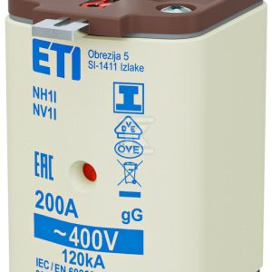 Wkładka bezpiecznikowa – NH1/I gG 200A/400V – zwłoczna / zaczepy izolowane 004194117 Wkładka bezpiecznikowa – NH1/I gG 200A/400V – zwłoczna / zaczepy izolowane 004194117