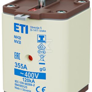Wkładka bezpiecznikowa – NH2/I gG 355A/400V – zwłoczna / zaczepy izolowane 004195123 Wkładka bezpiecznikowa – NH2/I gG 355A/400V – zwłoczna / zaczepy izolowane 004195123