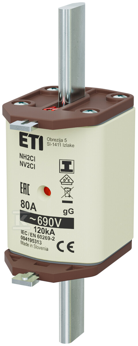 Wkładka bezpiecznikowa - NH2C/I gG 80A/690V - zwłoczna / zaczepy izolowane 004195313 - obrazek 1