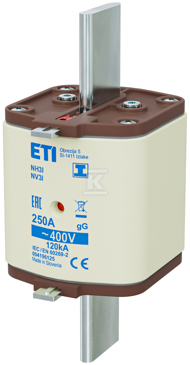 Wkładka bezpiecznikowa - NH3/I gG 250A/400V - zwłoczna / zaczepy izolowane 004196125 - obrazek 1