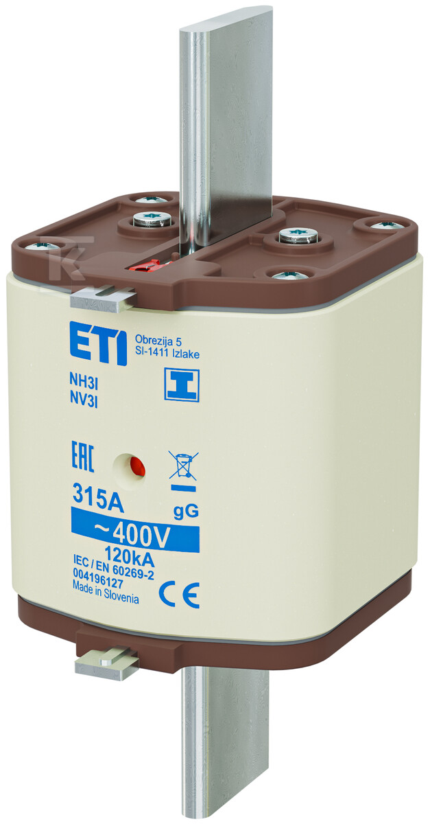 Wkładka bezpiecznikowa - NH3/I gG 315A/400V - zwłoczna / zaczepy izolowane 004196127 - obrazek 1