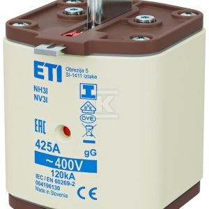 Wkładka bezpiecznikowa – NH3/I gG 425A/400V – zwłoczna / zaczepy izolowane 004196130