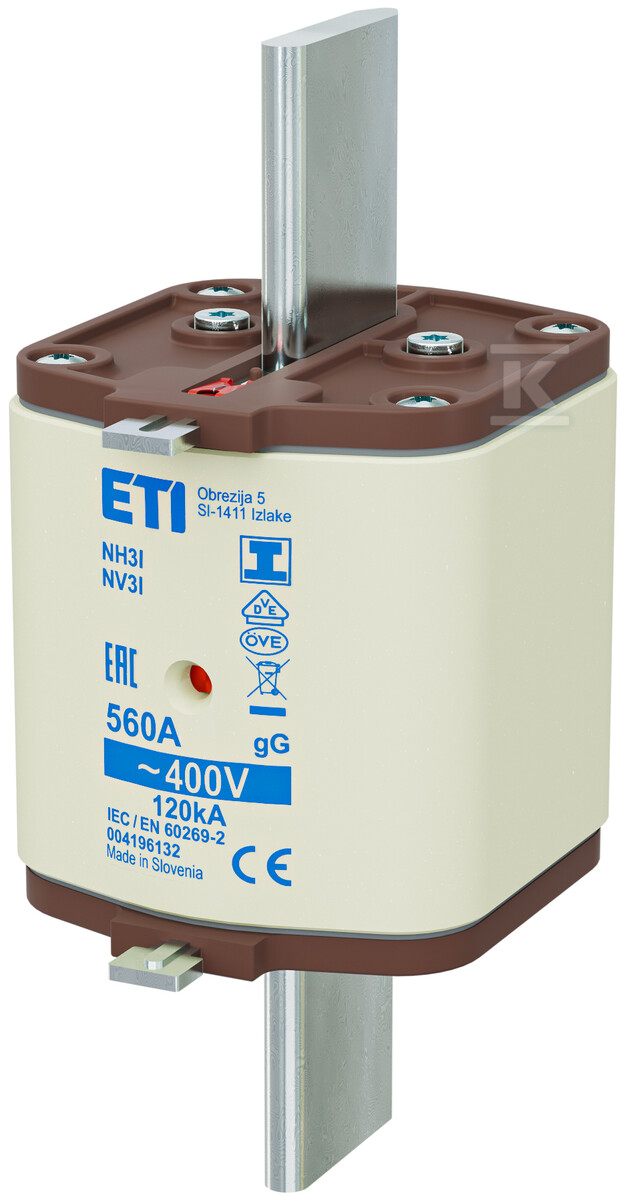 Wkładka bezpiecznikowa - NH3/I gG 560A/400V - zwłoczna / zaczepy izolowane 004196132 - obrazek 1