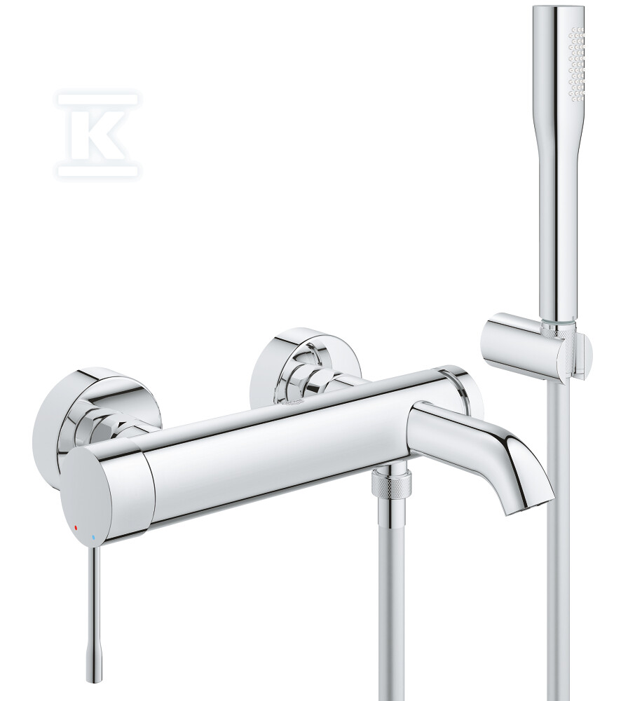 Essence New jednouchwytowa bateria wannowa z zestawem prysznicowym, chrom 25249001 - obrazek 1