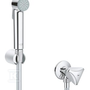 Zestaw prysznicowy Bidetta 1 strumieniowy ze słuchawką spustową i zaworem kątowym Tempesta-F Trigger Spray 30, chrom 26357000 Zestaw prysznicowy Bidetta 1 strumieniowy ze słuchawką spustową i zaworem kątowym Tempesta-F Trigger Spray 30, chrom 26357000