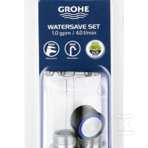 Zestaw oszczędzający wodę, chrom, przepływ 3,8 l/min 48189000