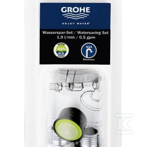 Zestaw oszczędzający wodę, chrom, przepływ 1,9 l/min 48190000