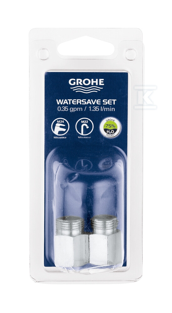 Zestaw oszczędzający wodę, chrom, przepływ 1,35 l/min 48191000 - obrazek 1