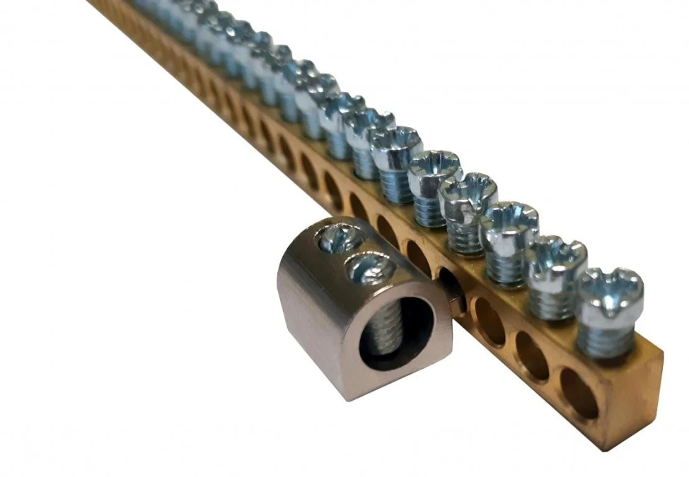 Listwa zaciskowa mosiężna BB142‑10, 142 ‑ tory, 1,5‑16mm2, 63A, 1m MAD0142E21 - obrazek 3