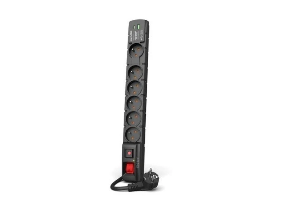 Listwa zasilająca ACAR S6 USB A+C 3M 6X 230V PL PD 3.0 QC czarna W2437 - obrazek 1