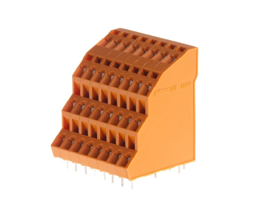 Listwa zaciskowa do płytek drukowanych 4‑piętrowa raster 5,08mm pomarańczowa 738‑408 /18szt./ - obrazek 3