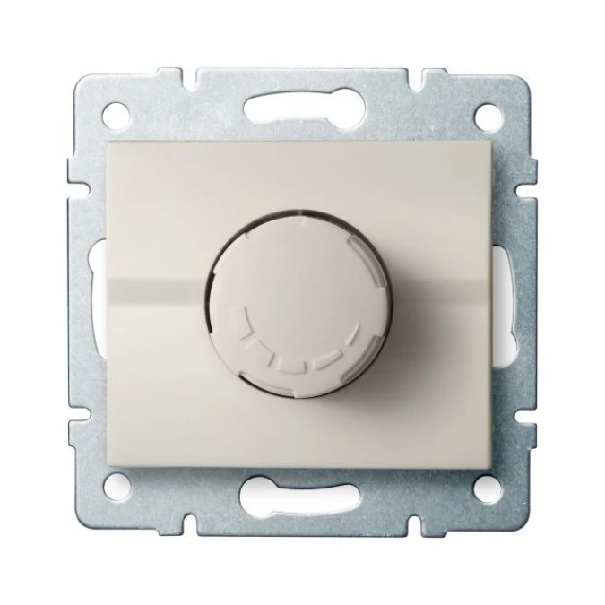 LOGI Ściemniacz obrotowy 500W z filtrem śrubowe 10AX 250V Kremowy 25142 - obrazek 1