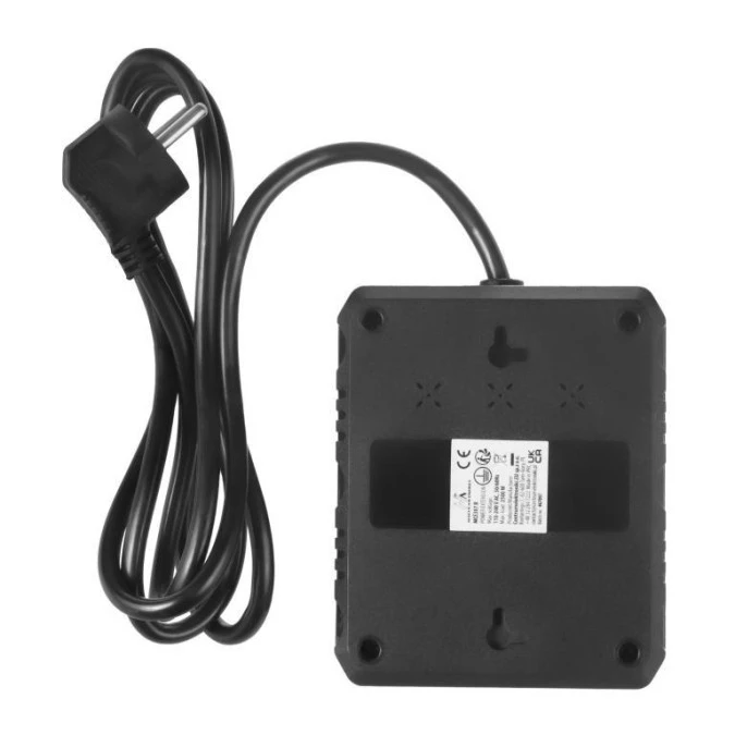 Listwa zasilająca Maclean, przedłużacz 2 gniazda + 3xUSB, 110‑240V AC 50/60Hz, 2.1A max 2500W, 1.5m, czarna, MCE387 B - obrazek 3