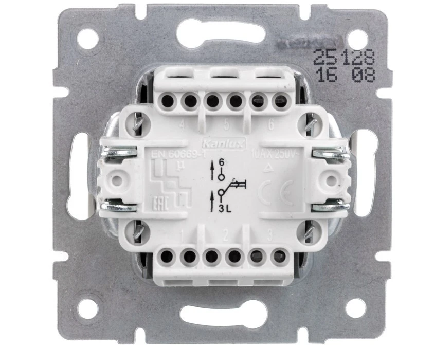 LOGI Łącznik zwierny śrubowy 10AX 250V kremowy 021021103 25128 - obrazek 2