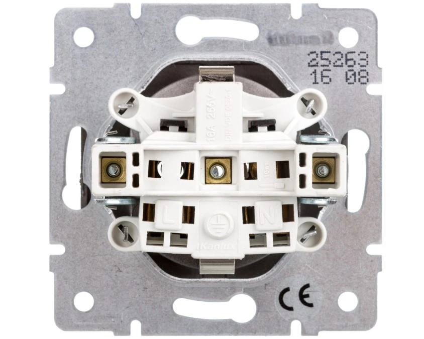 LOGI Gniazdo pojedyncze 2P+Z Schuko śrubowe16A 250V Grafit 25263 - obrazek 2