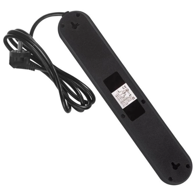 Listwa zasilająca Maclean, przedłużacz 5 gniazd + 3xUSB, 110‑240V AC 50/60Hz, 2.1A max 2500W, 1,5m, czarna ,MCE395 B - obrazek 3