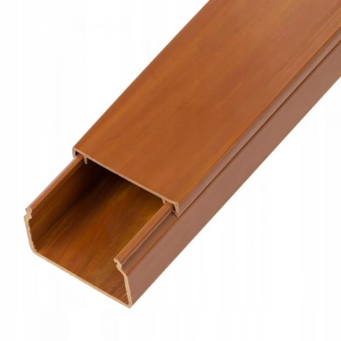 Listwa elektroinstalacyjna kanał kablowy MKE 25x40mm korytko z pokrywą AKS drewno ciemne / 2 m / - obrazek 1