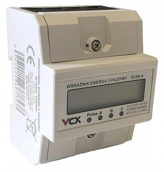 Licznik trójfazowy energii elektrycznej 3‑FAZ podlicznik energii prądu 5(100)A - obrazek 1