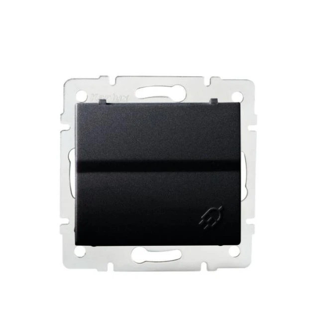 LOGI Gniazdo hermetyczne z klapką 2P+Z IP44 Schuko śrubowe 16A 250V Czarny mat 33613 - obrazek 1